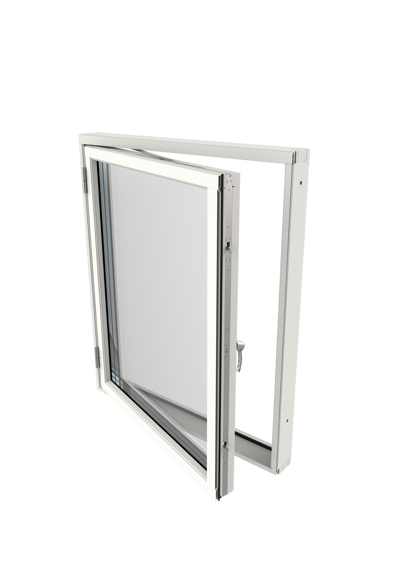 Outline 3-glas Alu, sidhängt fönster utsida öppen